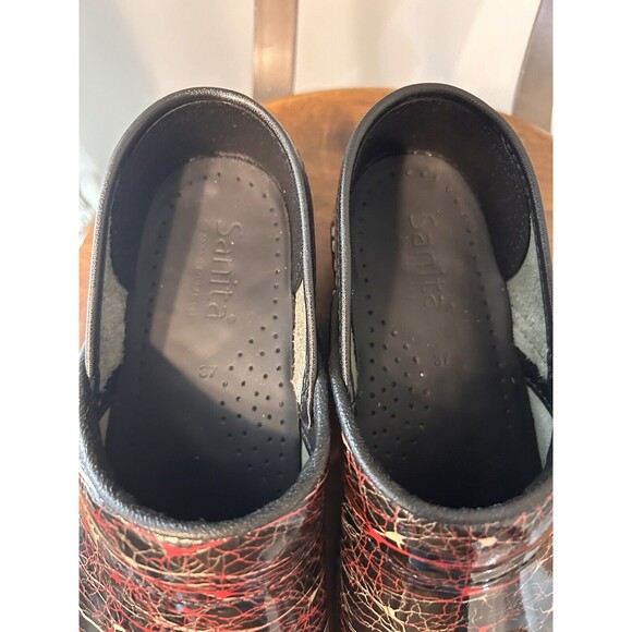 Sanita Womens Size 37 US 6.5 To 7 Professional Clogs Splattered Slip Resistant - Picture 5 of 7